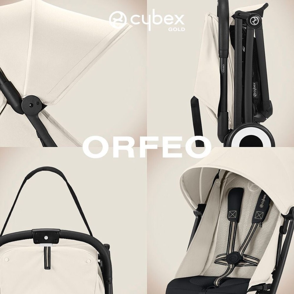Cybex Orfeo - легка прогулянкова коляска, візок для подорожей, складається до розміру ручної поклажі • Canvas White