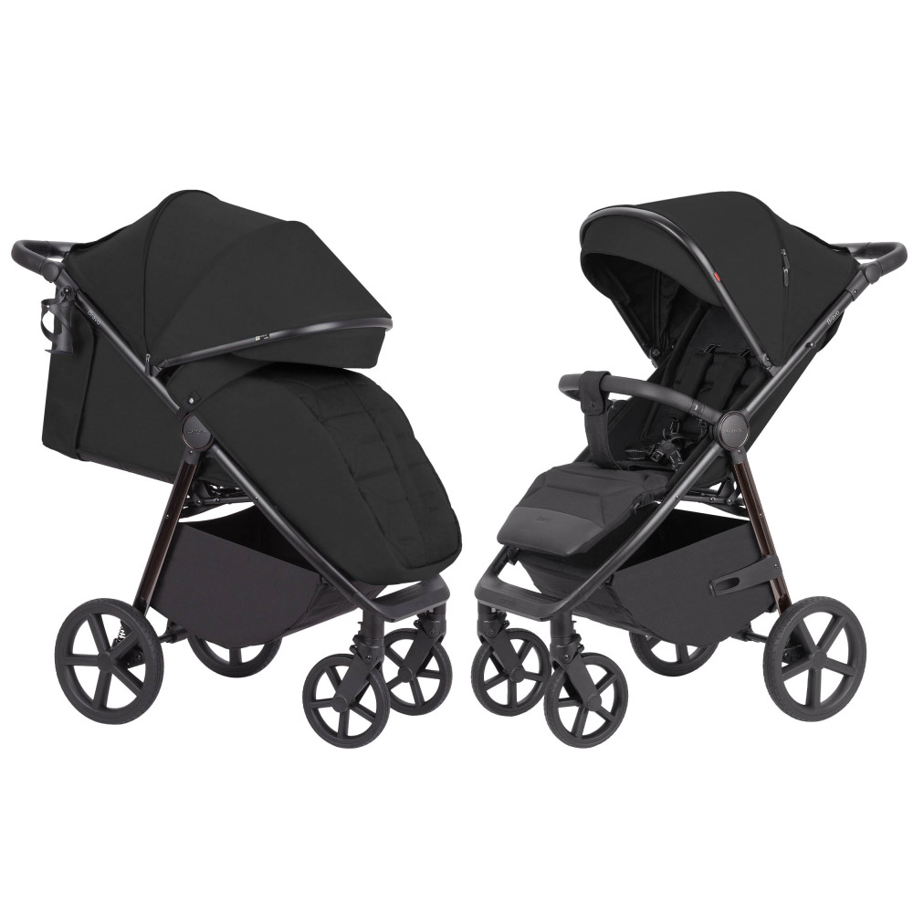 Carrello Bravo Plus CRL-5515 - wózek spacerowy, spacerówka na każdy teren • Pure Black