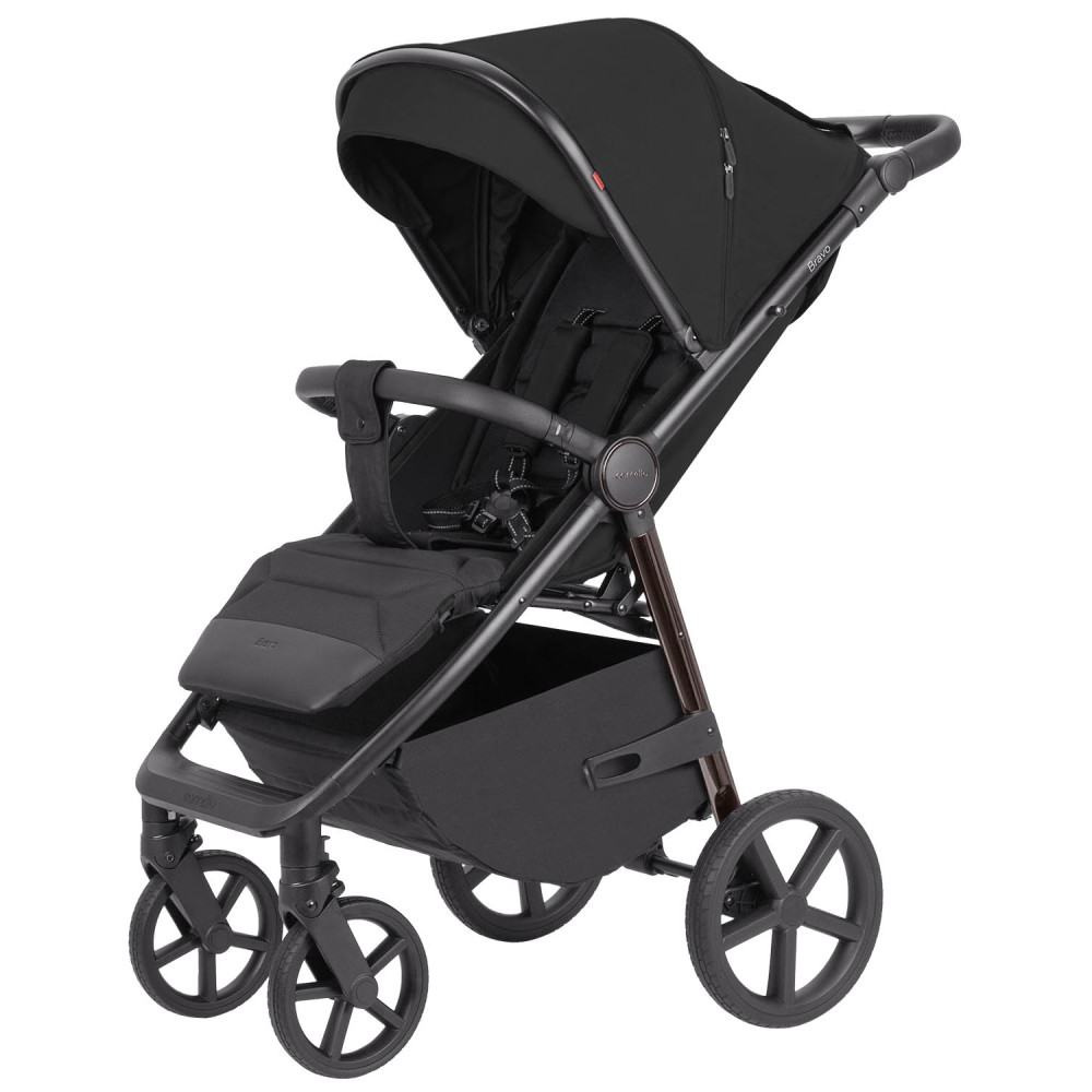 Carrello Bravo Plus CRL-5515 - wózek spacerowy, spacerówka na każdy teren • Pure Black