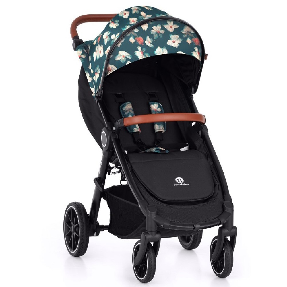 Petite Mars Street+ RWS Limited 100 Oak - wózek spacerowy / spacerówka na każdy teren • Flowers Oak 