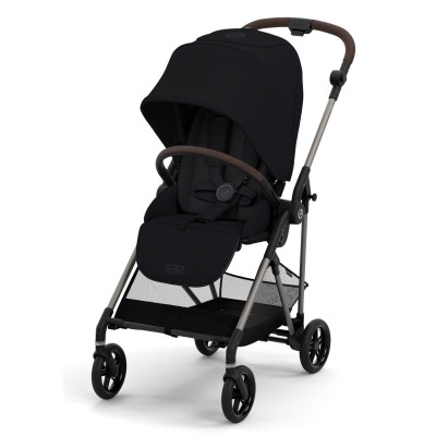 Cybex Melio - lekki wózek spacerowy/ spacerówka do miasta, odwracane siedzisko • Magic Black