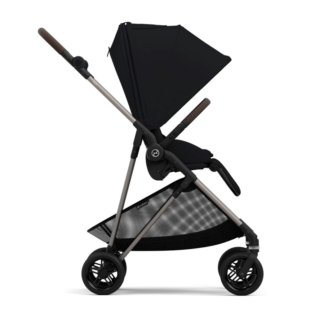 Cybex Melio - lekki wózek spacerowy/ spacerówka do miasta, odwracane siedzisko • Magic Black