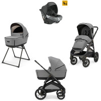 Inglesina Aptica XT Quattro - дитяча коляска преміум 4в1 з автокріслом Darwin, з підставкою для люльки / коляска для бездоріжжя • Canyon Grey