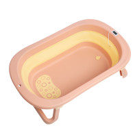 Babyhood Comfort Plus - складна дитяча ванночка з термометром (BH-328PY) • Рожевий