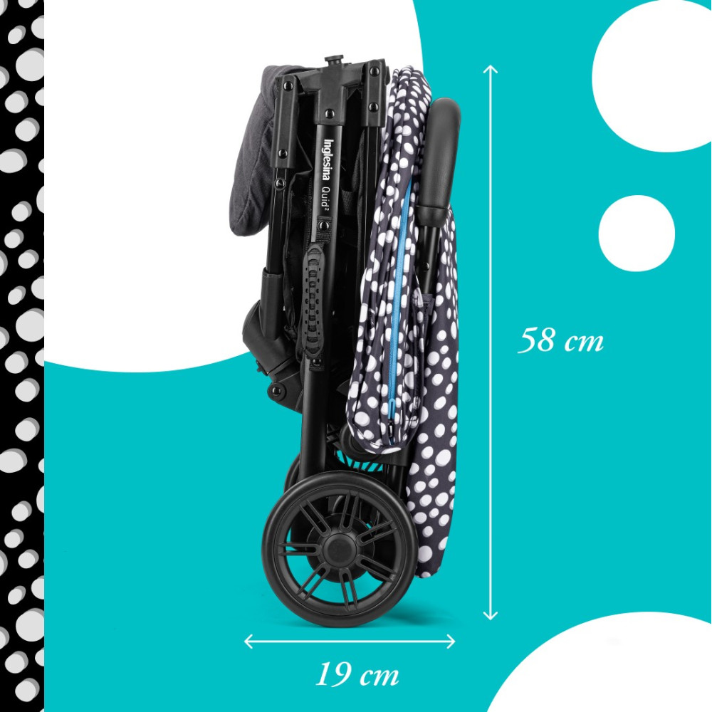 Inglesina Quid² - прогулянкова коляска для подорожей • Polka Dots Black