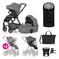 Petite Mars Icon XXL RWS - wózek dziecięcy terenowy 2w1, gumowe koła • Dove Grey