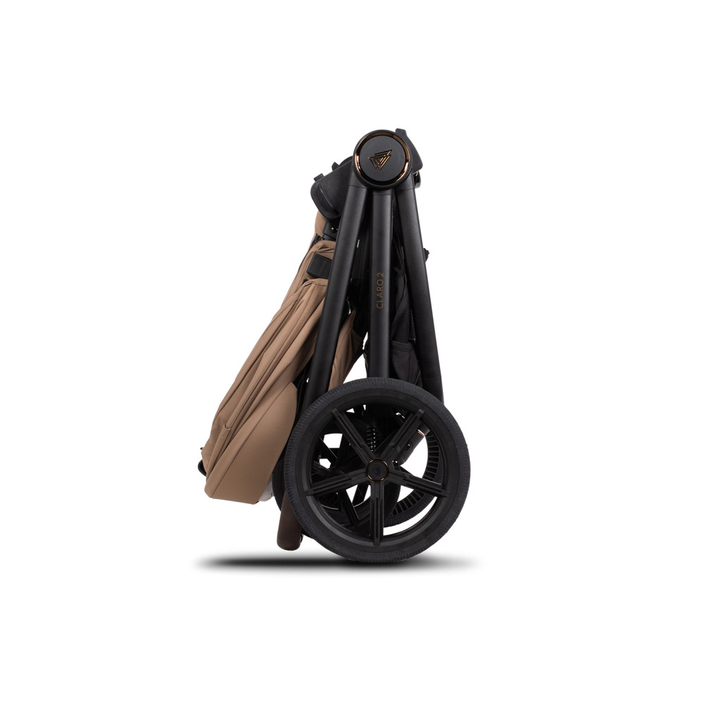 Venicci Claro 2 - lekki wózek dziecięcy 2w1 z regulacją wysokości gondoli i siedziska spacerówki • Caramel