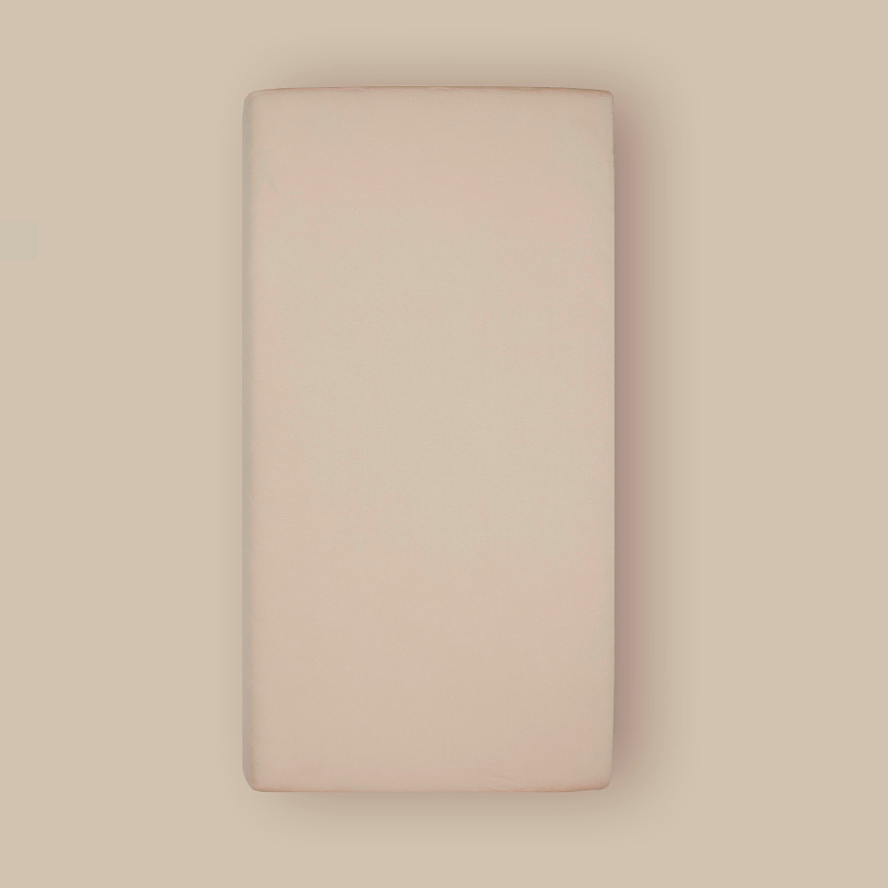 Fiki Miki - prześcieradło bambusowe z gumką do łóżeczka (120 х 60 cm) • Beżowe