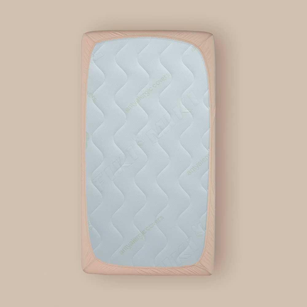 Fiki Miki - prześcieradło bambusowe z gumką do łóżeczka (120 х 60 cm) • Beżowe