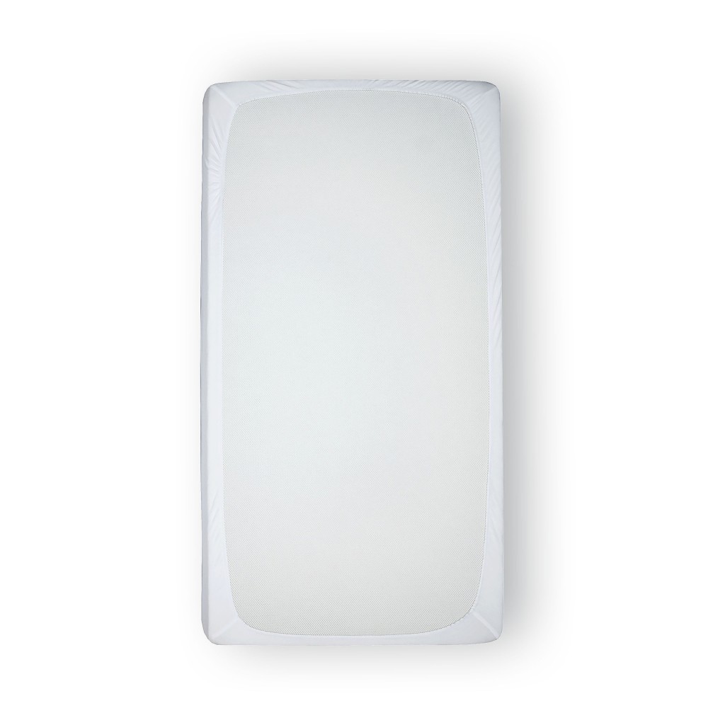 Fiki Miki - prześcieradło bambusowe z gumką do łóżeczka (120 х 60 cm) • Białe