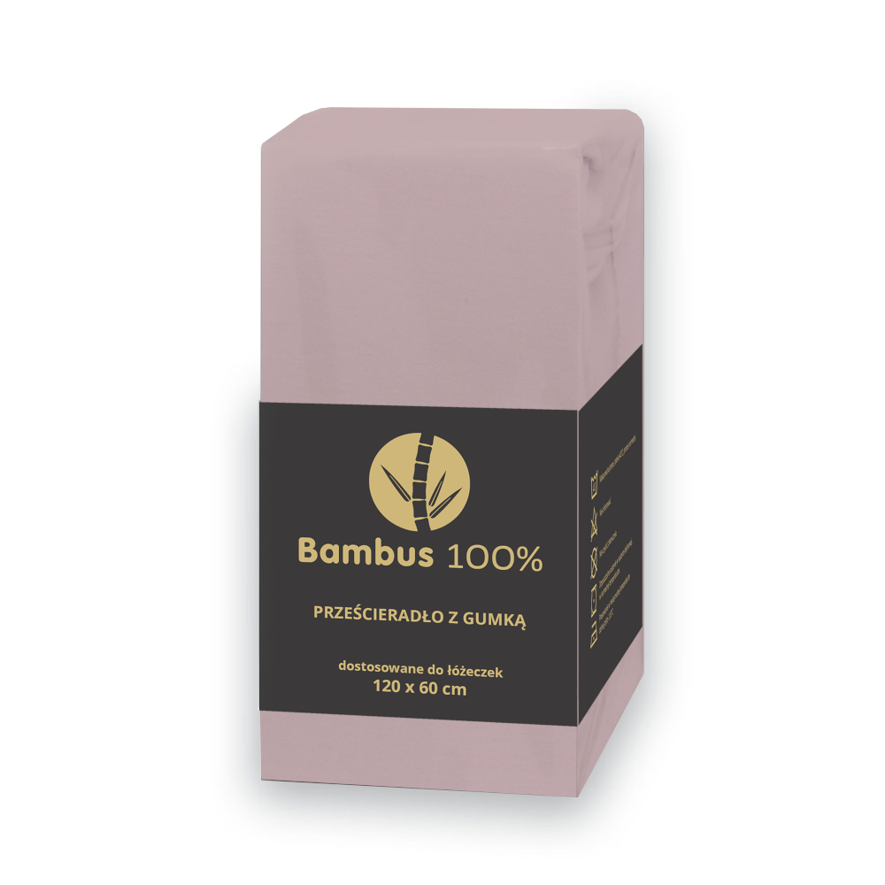 Fiki Miki - prześcieradło bambusowe z gumką do łóżeczka (120 х 60 cm) • Różowe