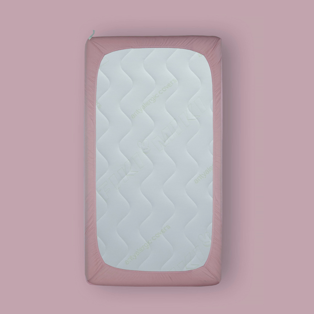 Fiki Miki - prześcieradło bambusowe z gumką do łóżeczka (120 х 60 cm) • Różowe