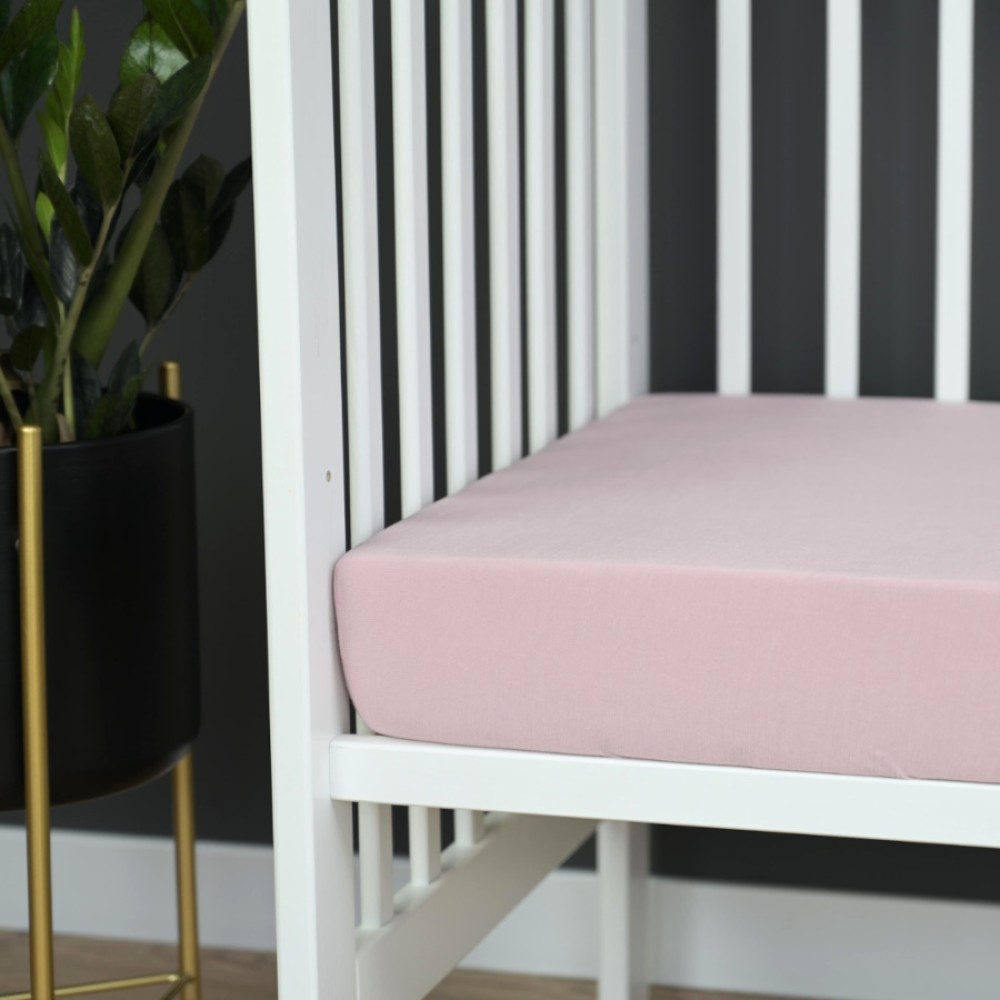 Fiki Miki - prześcieradło bambusowe z gumką do łóżeczka (120 х 60 cm) • Różowe