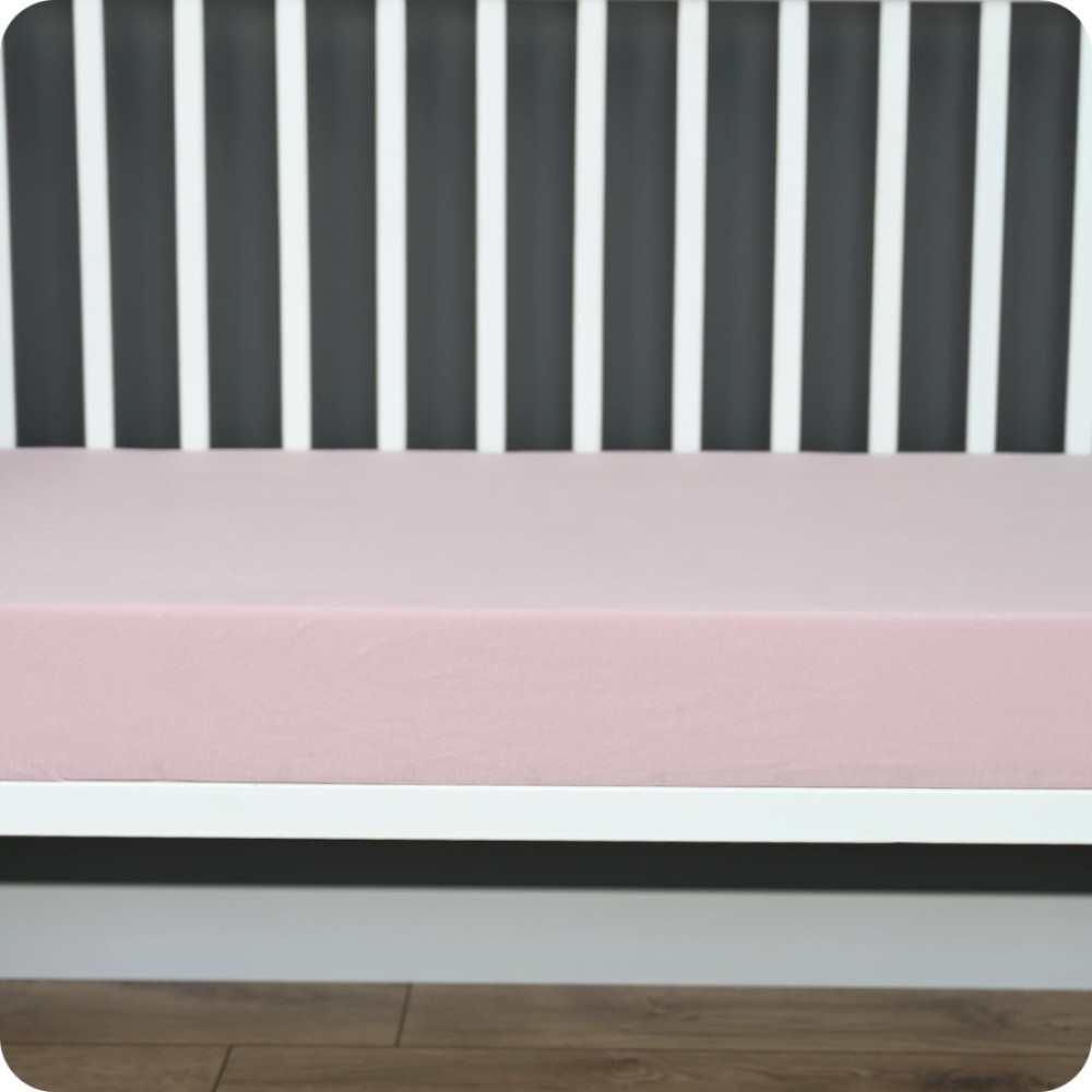 Fiki Miki - prześcieradło bambusowe z gumką do łóżeczka (120 х 60 cm) • Różowe