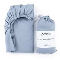 Poofi Organic Color - prześcieradło bawełna organiczna do łóżeczka (120 х 60 cm) • Dusty Blue