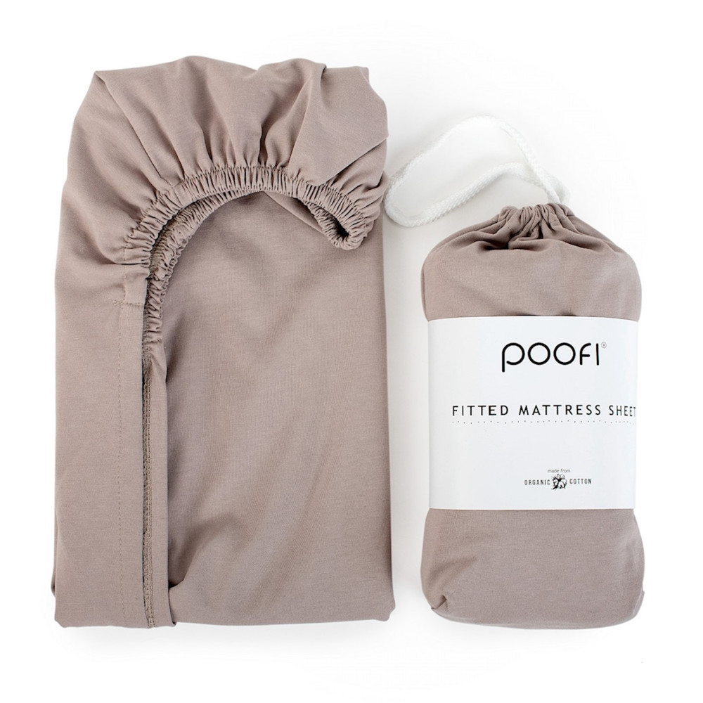 Poofi Organic Color - дитяче простирадло з органічної бавовни для ліжечка (120 х 60 см) • Czekolada