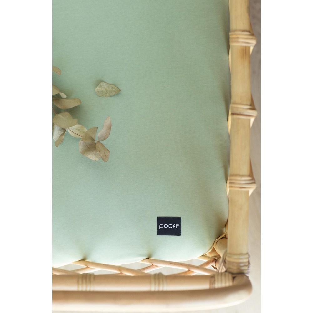 Poofi Organic Color - дитяче простирадло з органічної бавовни для ліжечка (120 х 60 см) • Szałwia