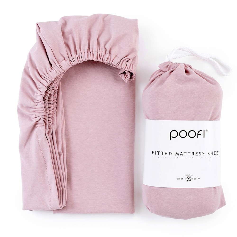 Poofi Organic Color - дитяче простирадло з органічної бавовни для ліжечка (120 х 60 см) • Piwonia