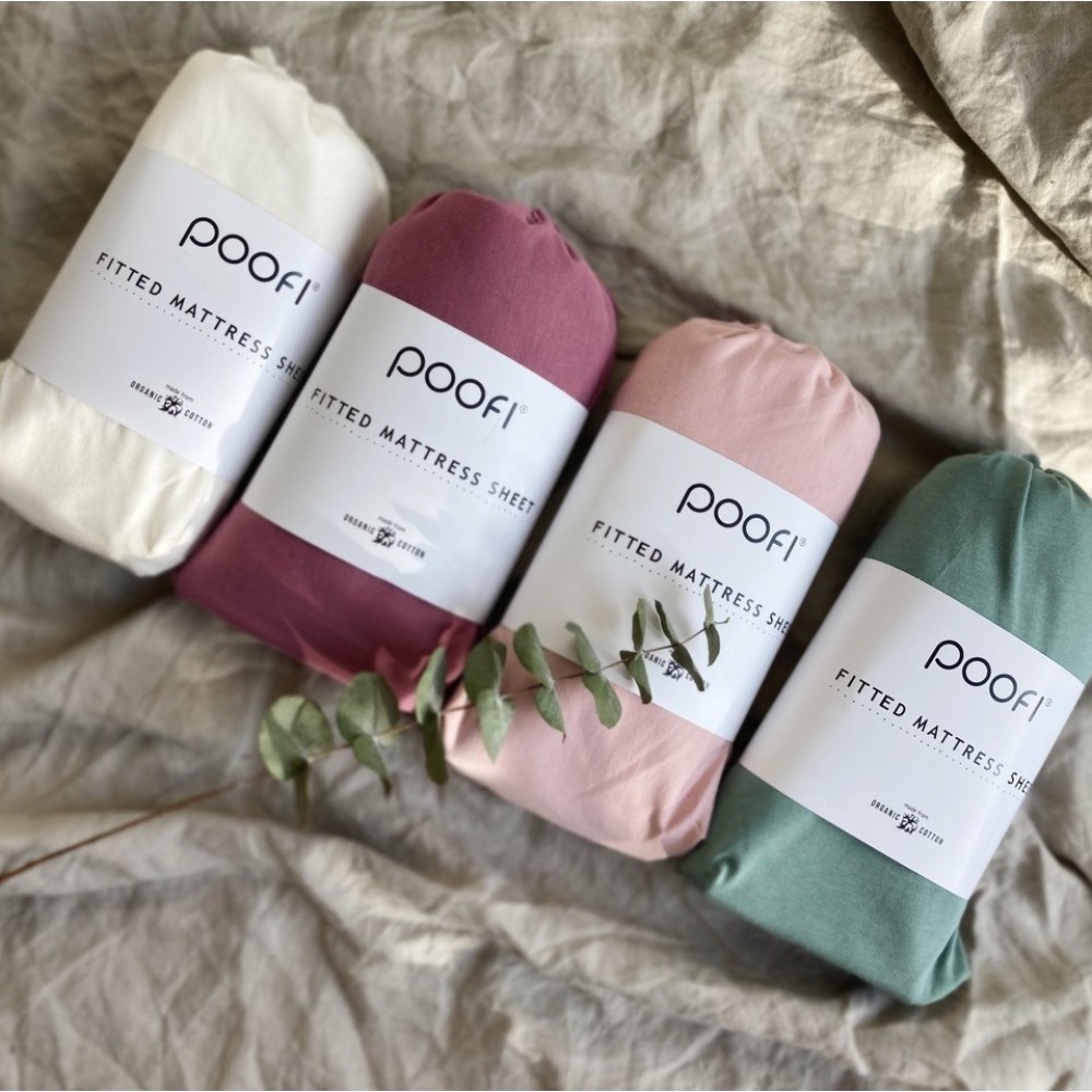 Poofi Organic Color - дитяче простирадло з органічної бавовни для ліжечка (120 х 60 см) • Piwonia