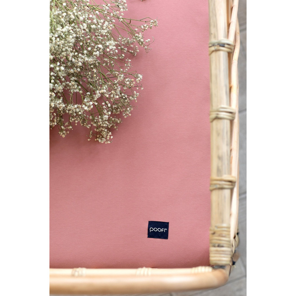 Poofi Organic Color - дитяче простирадло з органічної бавовни для ліжечка (120 х 60 см) • Herbaciana Róża