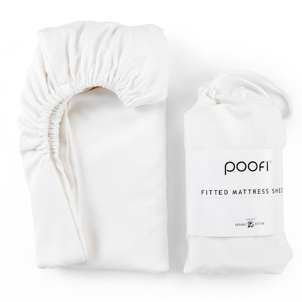 Poofi Organic Color - дитяче простирадло з органічної бавовни для ліжечка (120 х 60 см) • Śmietanka