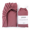 Poofi Organic Color - дитяче простирадло з органічної бавовни для ліжечка (120 х 60 см) • Bordowy
