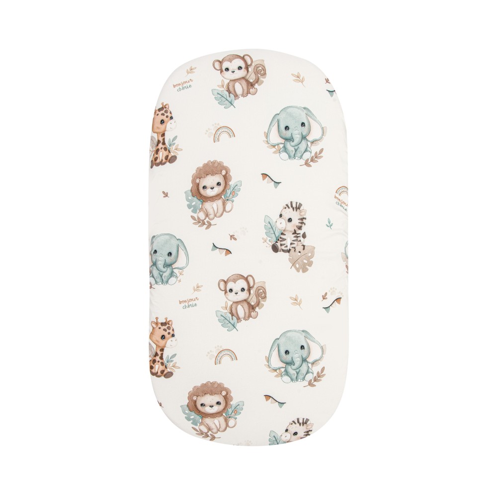 Bonjour Cherie - дитяче бамбукове простирадло на резинці для ліжечка (120 х 60 см) • Safari