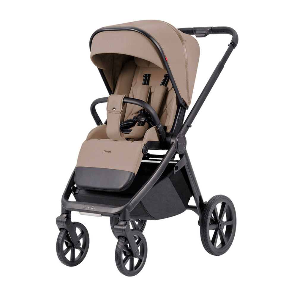 Carrello Omega Plus 2025 CRL-6540/1 - wózek dziecięcy 2w1, wózek całoroczny z lampką LED, gondola termiczna, regulacja wysokości gondoli, duże koła, rączka teleskopowa • Asteroid Beige