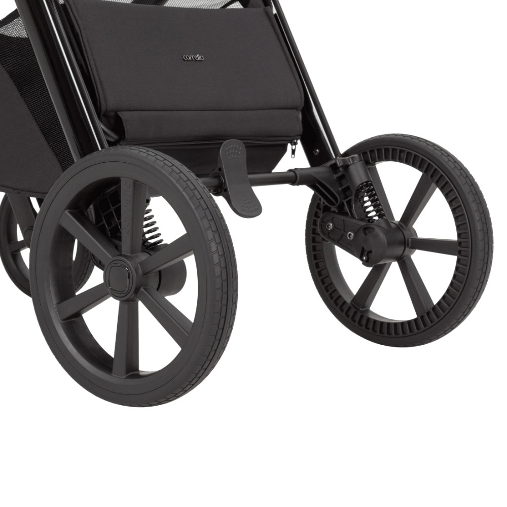 Carrello Omega Plus 2025 CRL-6540/1 - wózek dziecięcy 2w1, wózek całoroczny z lampką LED, gondola termiczna, regulacja wysokości gondoli, duże koła, rączka teleskopowa • Asteroid Beige