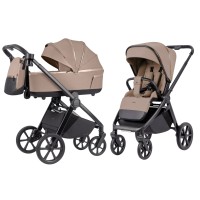 Carrello Omega Plus 2025 CRL-6540/1 - wózek dziecięcy 2w1, wózek całoroczny z lampką LED, gondola termiczna, regulacja wysokości gondoli, duże koła, rączka teleskopowa • Asteroid Beige