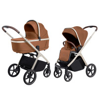 Carrello Vector CRL-6550 - легка дитяча коляска 2в1 з регулюванням висоти люльки та прогулянкового сидіння • Coral Orange