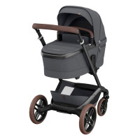 Maxi Cosi Fame - wózek wielofunkcyjny, terenowy wózek dziecięcy 2w1 (system oświetlenia LED, zintegrowany powerbank, gondola z regulacją wysokości) • Twillic Graphite