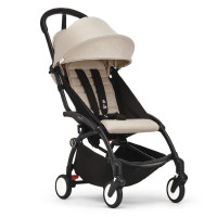 Stokke YOYO 3 - легка прогулянкова коляска, компактна коляска для літака та подорожі, чорний колір рами • Bonpoint Beige Black 
