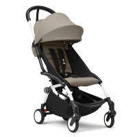 Stokke YOYO 3 - легка прогулянкова коляска, компактна коляска для літака та подорожі, білий колір рами • Taupe White Stokke YOYO 3 - легка прогулянкова коляска, компактна коляска для літака та подорожі, білий колір рами • Taupe White