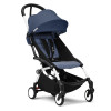 Stokke YOYO 3 - легка прогулянкова коляска, компактна коляска для літака та подорожі, білий колір рами • Niebieski Air France White