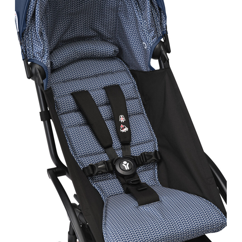 Stokke YOYO 3 - легка прогулянкова коляска, компактна коляска для літака та подорожі, білий колір рами • Niebieski Air France White
