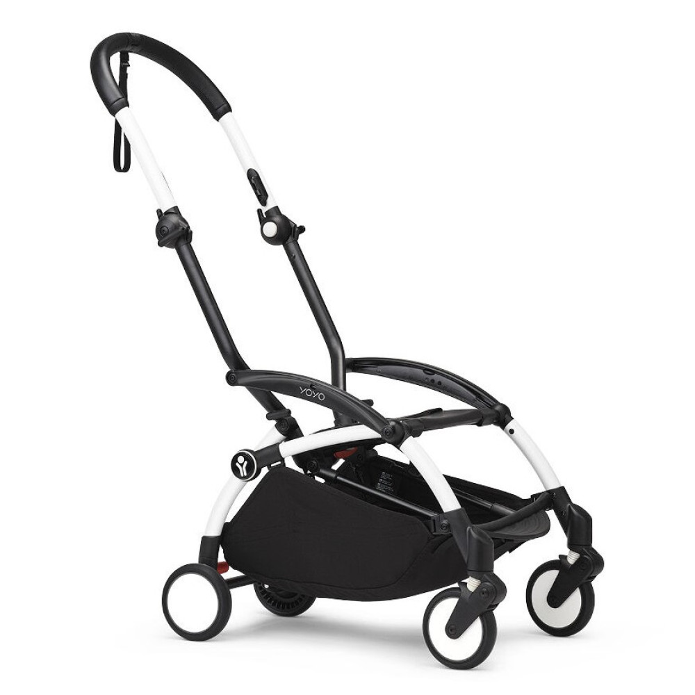 Stokke YOYO 3 - lekki wózek spacerowy, kompaktowa spacerówka do samolotu i podróży, kolor ramy biały • Bonpoint Beige White