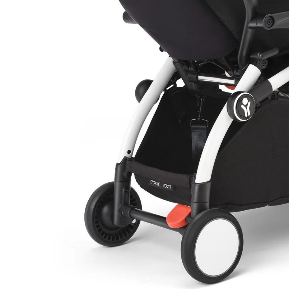 Stokke YOYO 3 - lekki wózek spacerowy, kompaktowa spacerówka do samolotu i podróży, kolor ramy biały • Bonpoint Beige White