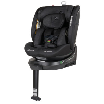 Carrello Octopus CRL-16002 - obrotowy fotelik samochodowy i-Size (0 - 12 lat / 40 - 150 cm), montaż tyłem i przodem do kierunku jazdy, mocowania ISOFIX • Midnight Black