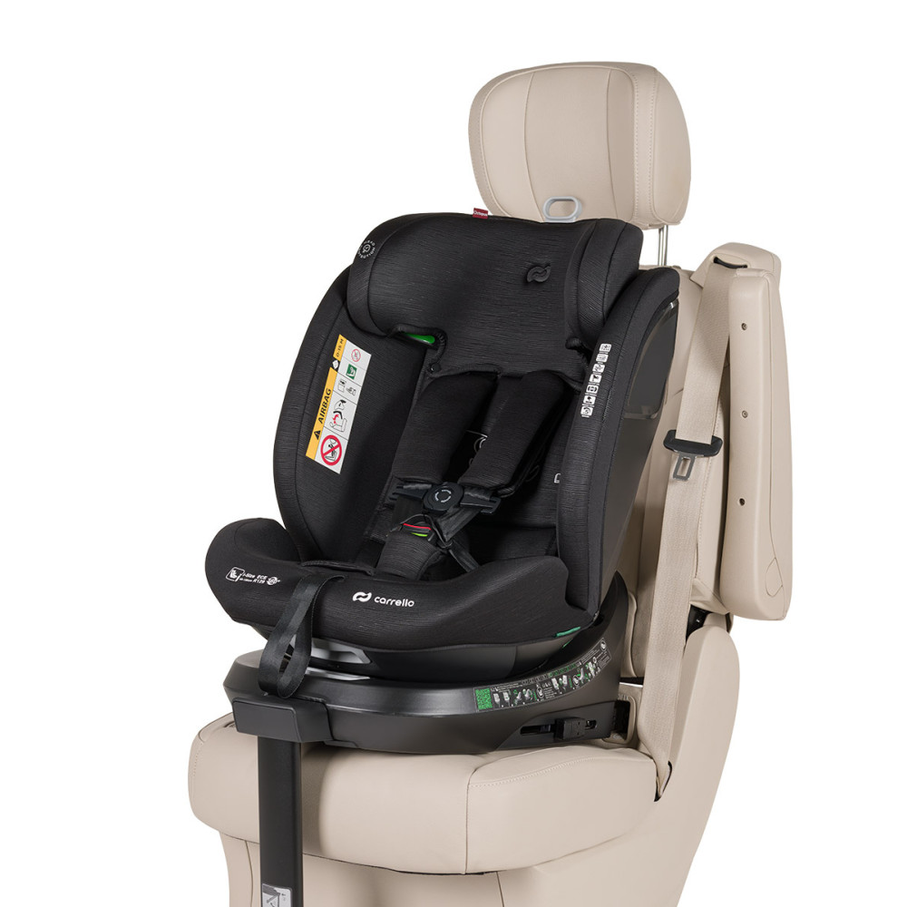 Carrello Octopus CRL-16002 - obrotowy fotelik samochodowy i-Size (0 - 12 lat / 40 - 150 cm), montaż tyłem i przodem do kierunku jazdy, mocowania ISOFIX • Midnight Black