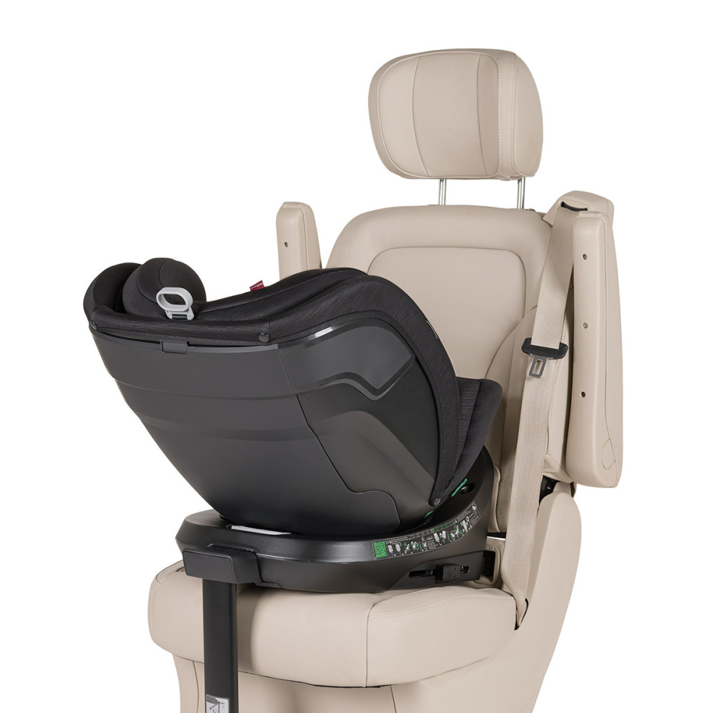 Carrello Octopus CRL-16002 - obrotowy fotelik samochodowy i-Size (0 - 12 lat / 40 - 150 cm), montaż tyłem i przodem do kierunku jazdy, mocowania ISOFIX • Midnight Black