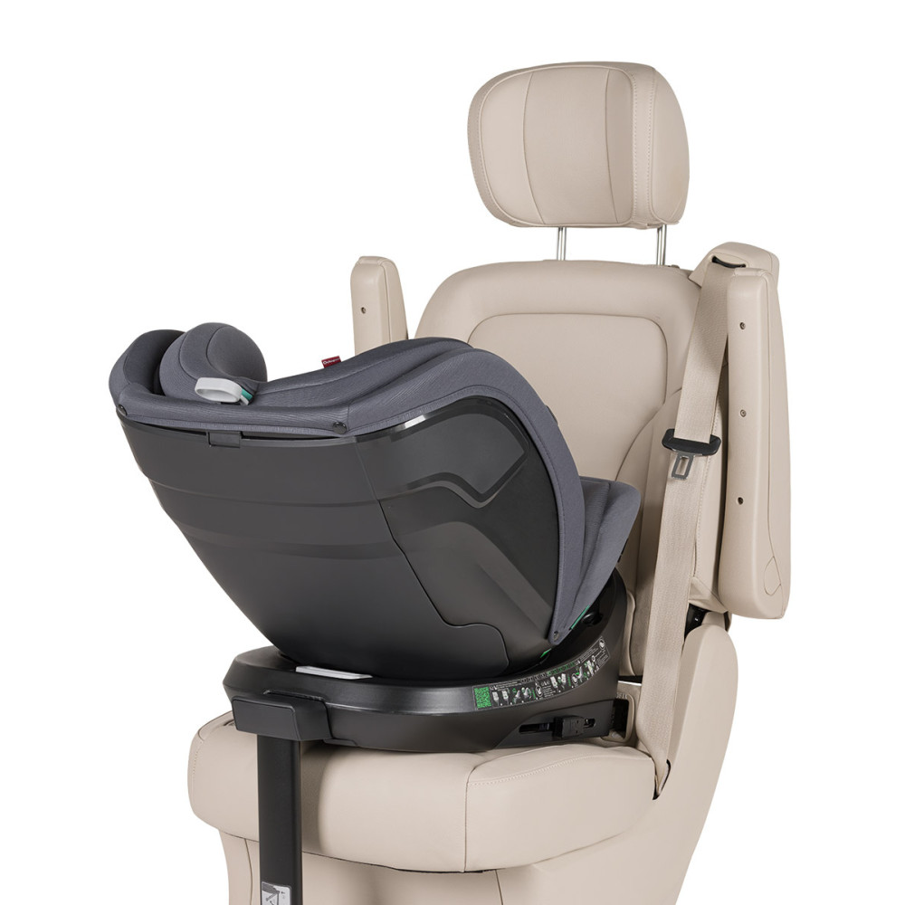 Carrello Octopus CRL-16002 - obrotowy fotelik samochodowy i-Size (0 - 12 lat / 40 - 150 cm), montaż tyłem i przodem do kierunku jazdy, mocowania ISOFIX • Deepwater Grey