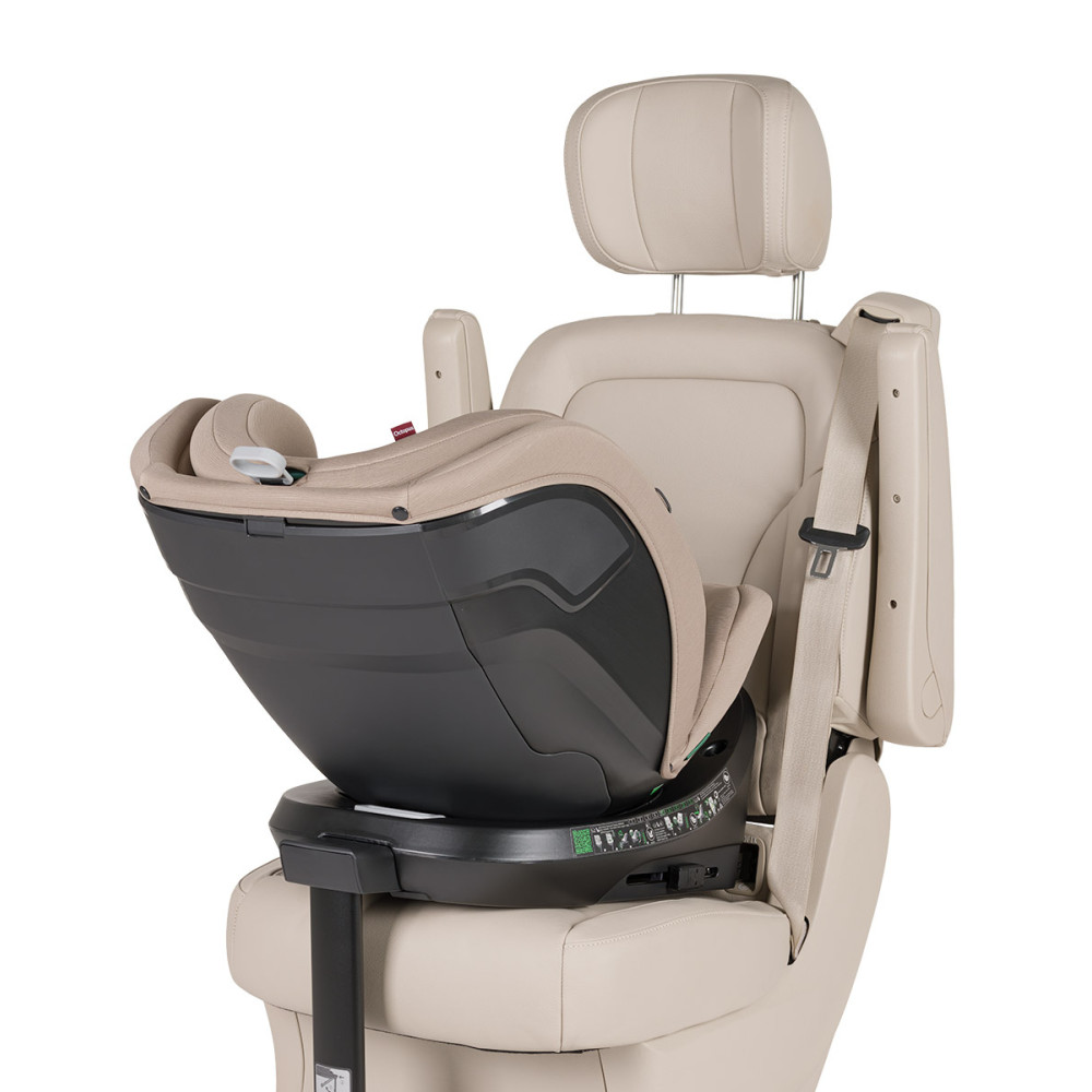 Carrello Octopus CRL-16002 - obrotowy fotelik samochodowy i-Size (0 - 12 lat / 40 - 150 cm), montaż tyłem i przodem do kierunku jazdy, mocowania ISOFIX • Sandstone Beige