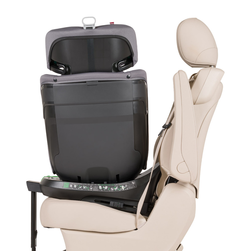 Carrello Octopus CRL-16002 - obrotowy fotelik samochodowy i-Size (0 - 12 lat / 40 - 150 cm), montaż tyłem i przodem do kierunku jazdy, mocowania ISOFIX • Seashell Grey