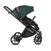 Tutis Mio 3+ - lekki wózek dziecięcy 2w1 (gondola z wkładką termiczną, materac dwustronny lato-zima, pokrowiec z włókna bambusowego, ilustracje wewnątrz budki, terenowe koła) • Essential Pacific Green