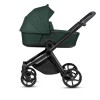 Tutis Mio 3+ - lekki wózek dziecięcy 2w1 (gondola z wkładką termiczną, materac dwustronny lato-zima, pokrowiec z włókna bambusowego, ilustracje wewnątrz budki, terenowe koła) • Essential Pacific Green