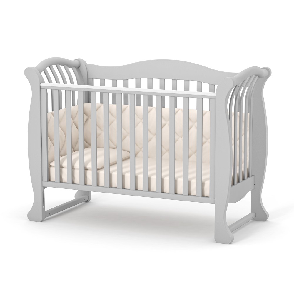 Veres LD19 - дитяче ліжечко, рухома бокова стінка і накладка-гризун (120x60 см) • Graphite