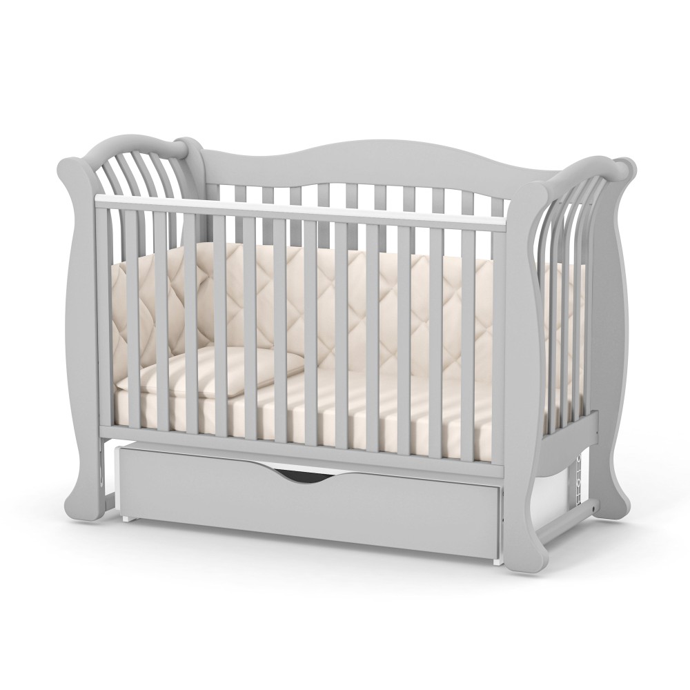 Veres LD19 - дитяче ліжечко, рухома бокова стінка і накладка-гризун (120x60 см) • Graphite