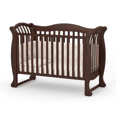 Veres LD19 - łóżeczko dziecięce z opuszczanym bokiem i gryzakiem (120x60 cm) • Walnut