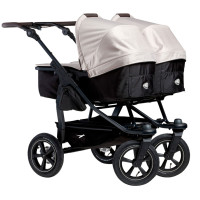 TFK Duo 2 Combi - дитяча коляска для двійні 2в1 та погодок (пліч-о-пліч, один біля одного, надувні колеса) • Sand